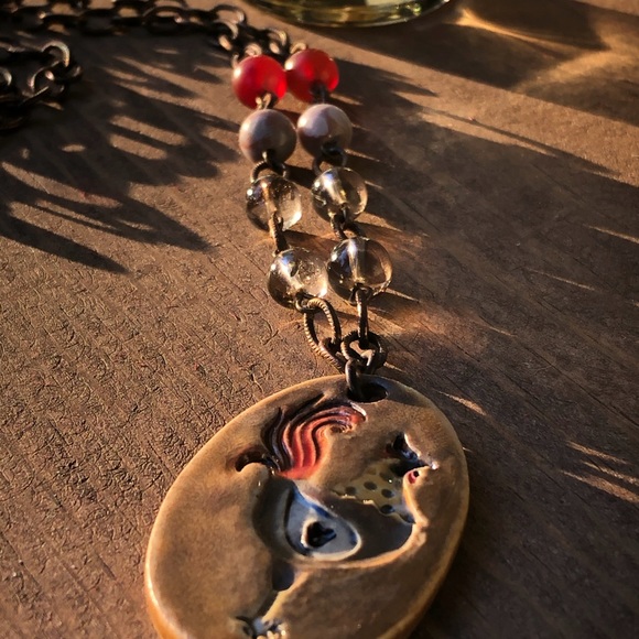 Rooster Gemstone Necklace - Picture 1 of 3